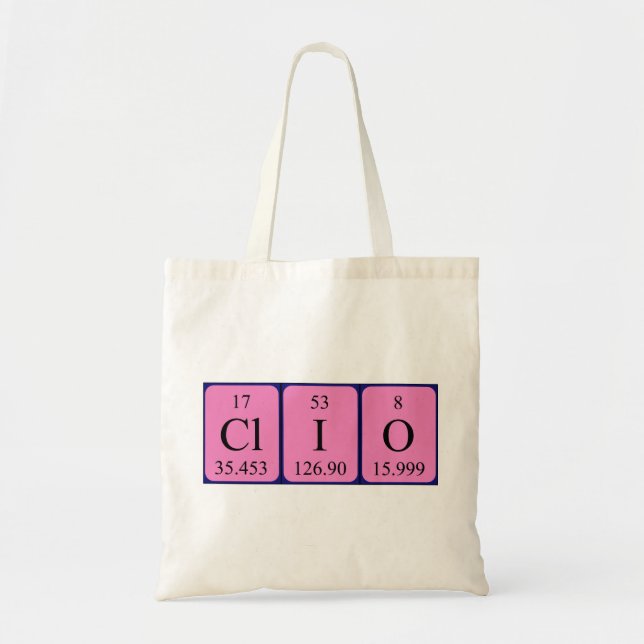 Sac fourre-tout du nom de table périodique clio (Devant)