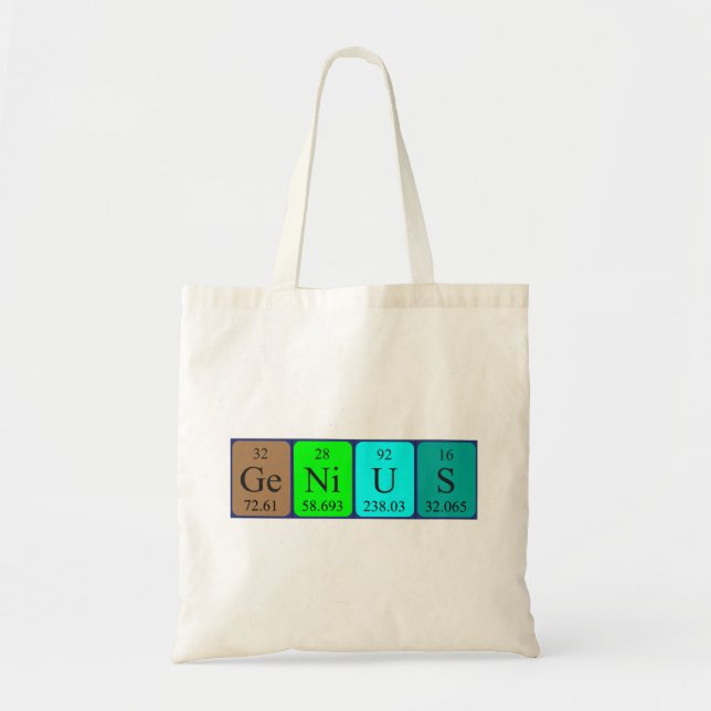 Sac fourre-tout du nom de table périodique du géni (Devant)