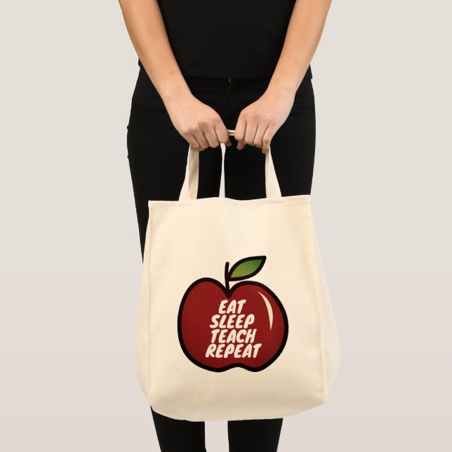 Sac fourre-tout Eat Sleep Teach Repeat pour enseig (Devant (produit))