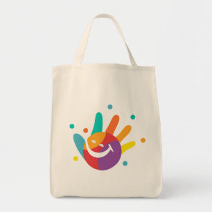 Sac fourre-tout écologique empreinte de main color