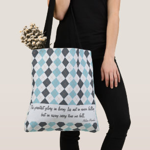 Sac fourre-tout élégant à carreaux et à diamants p