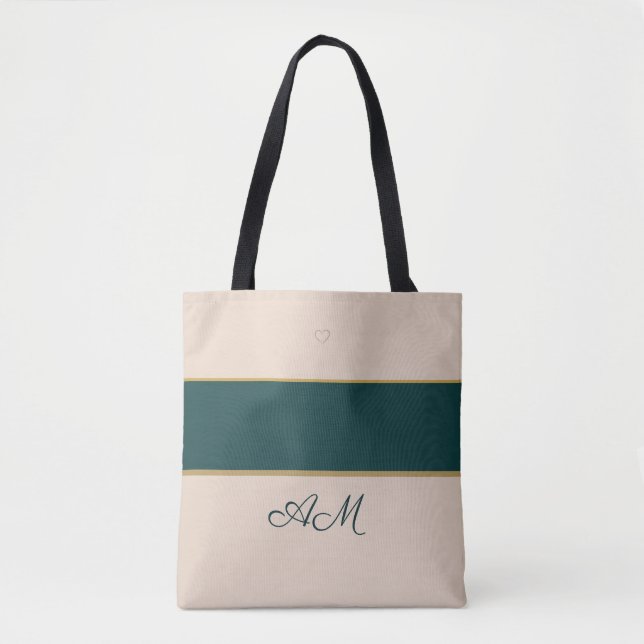 Sac fourre-tout élégant à monogramme | Dessin de r (Devant)