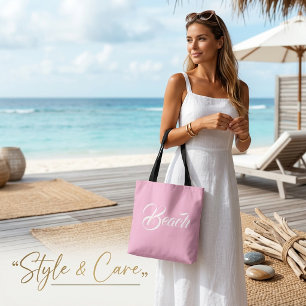 Sac fourre-tout élégant à texte de plage marque ro