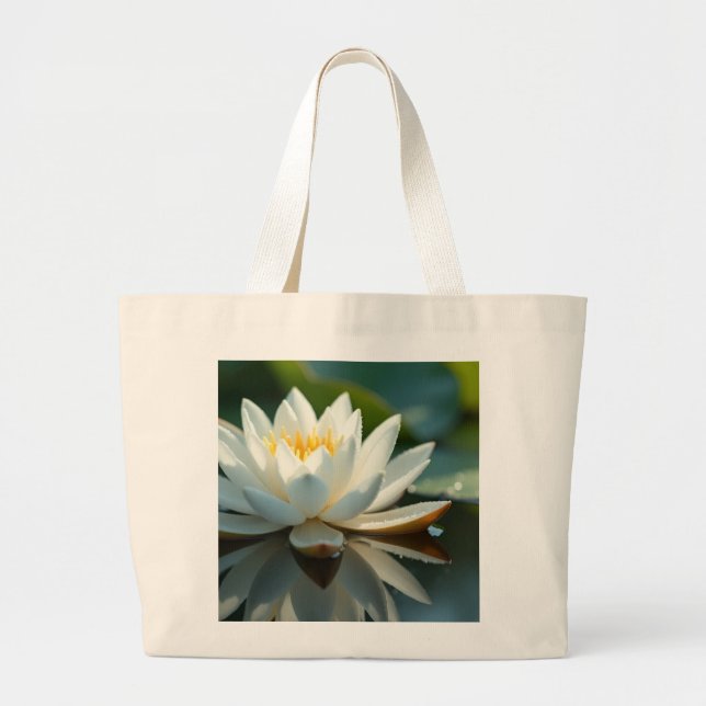 Sac fourre-tout élégant en forme de nénuphar blanc (Devant)