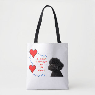 Sac fourre-tout élégant en noir pour Toy Poodle💕�