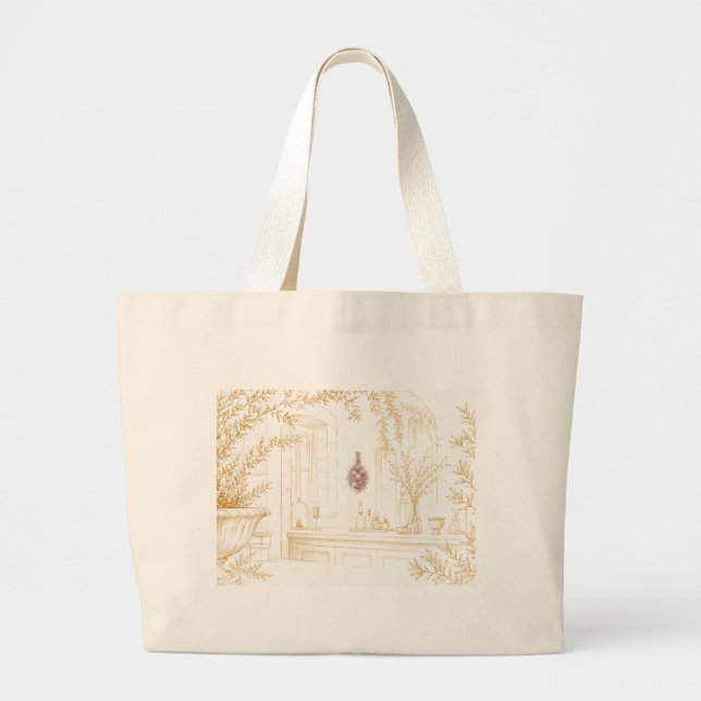 Sac fourre-tout élégant Fleurs séchées Cour de Fra (Devant)