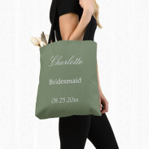Sac fourre-tout élégant Sage Green Bridesmaid