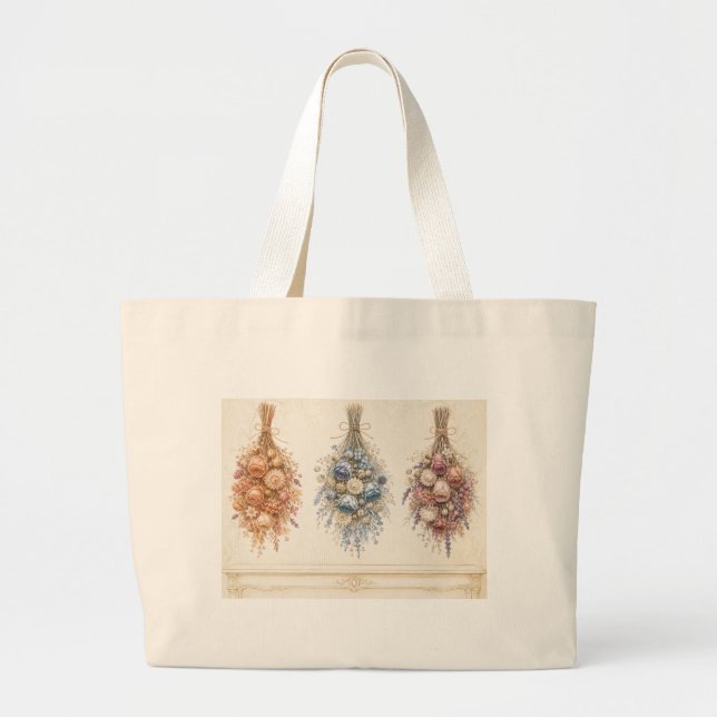 Sac fourre-tout élégant Trio de fleurs séchées Fre (Devant)