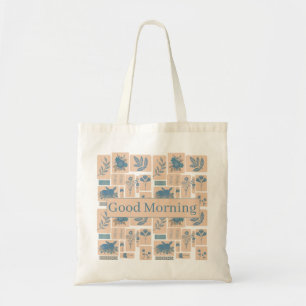 Sac fourre-tout élégant zentangle floral lapin bot