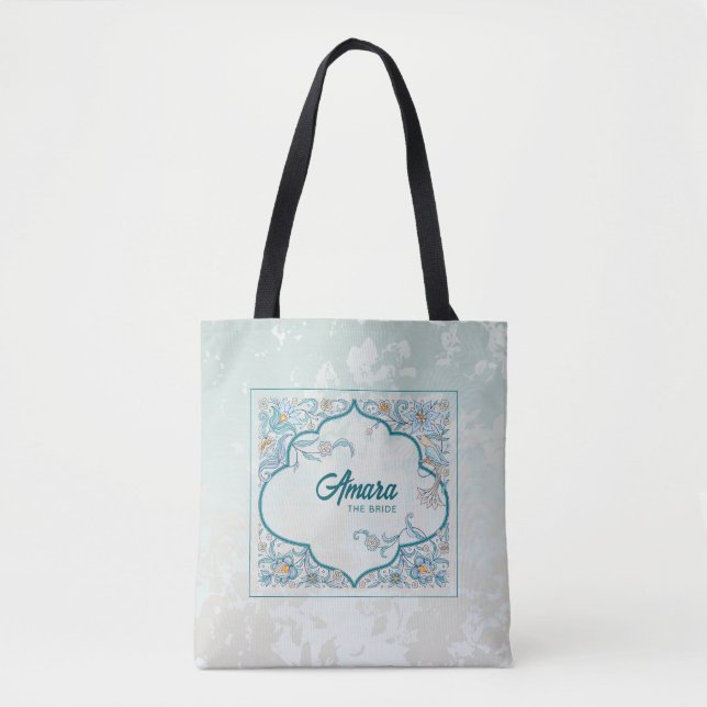 Sac fourre-tout élégante à arabesques florales (Devant)