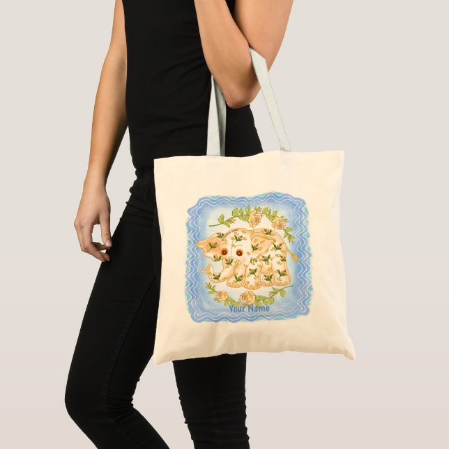 Sac fourre-tout Éléphant bébé jaune (Devant (produit))