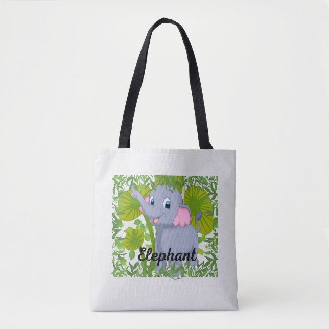 Sac fourre-tout éléphant bébé mignon – Dessin anim (Devant)