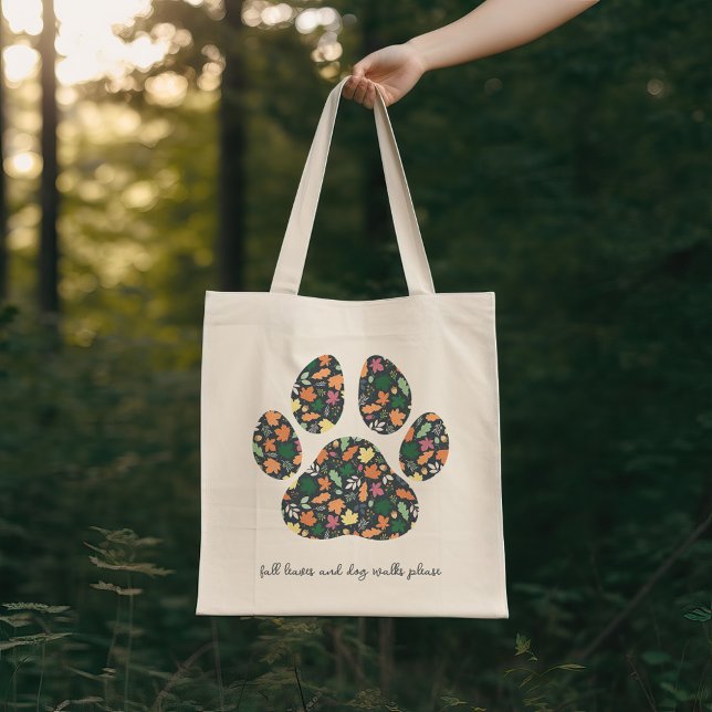 Sac fourre-tout empreinte de patte automne mignon  (Créateur téléchargé)