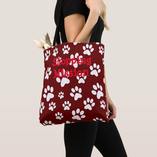 Sac fourre-tout Empreinte de patte blanc (De près)