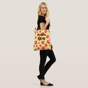 Sac fourre-tout Empreinte de patte rouge