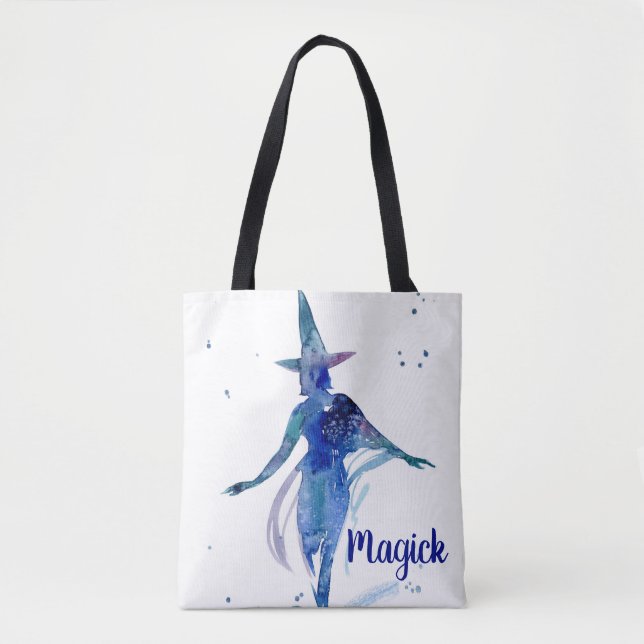 Sac fourre-tout en Aquarelle Bleue Magick Witch (Devant)