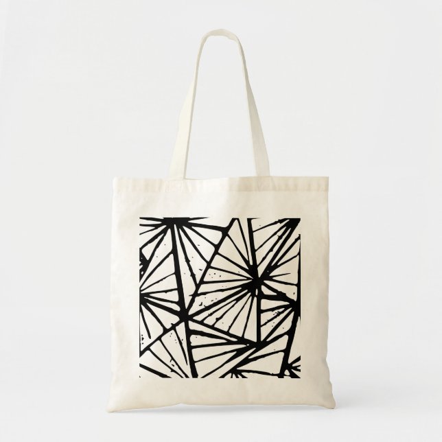 Sac fourre-tout en linogravure de triangles abstra (Devant)