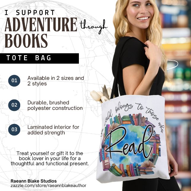 Sac fourre-tout en polyester brossé "Lisant" pour  (Créateur téléchargé)