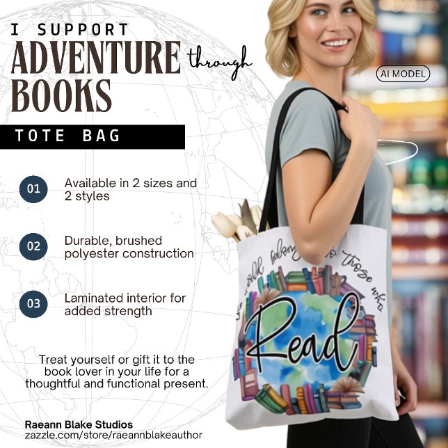 Sac fourre-tout en polyester brossé "Lisant" pour  (Créateur téléchargé)
