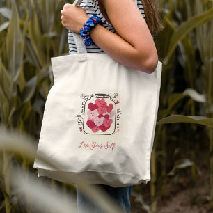 Sac fourre-tout en pot de coeurs roses