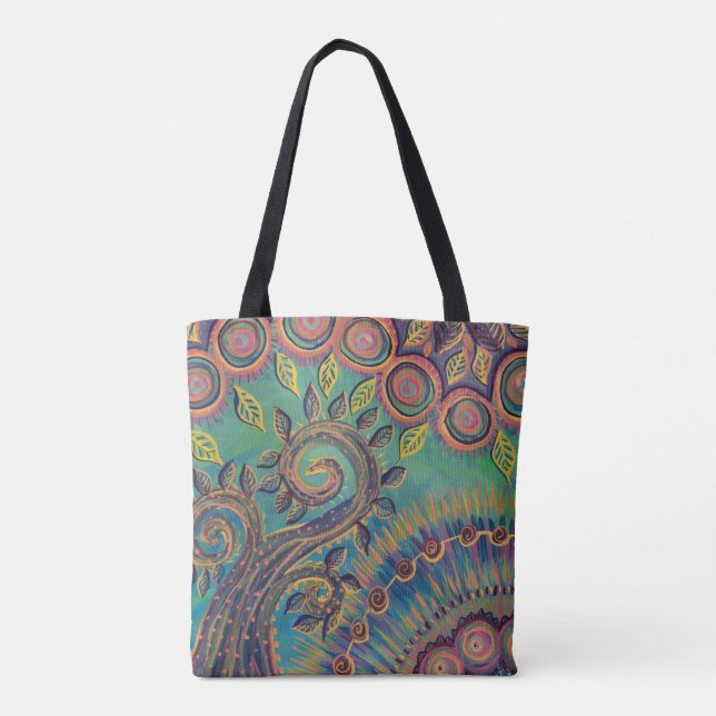 sac fourre-tout en spirale à arbre et à cercles (Dos)