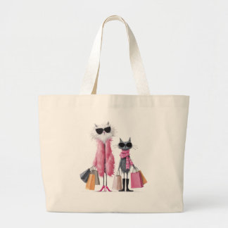 Sac fourre-tout en tissu Chats de shopping
