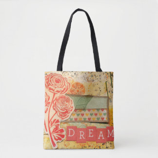 Sac fourre-tout en toile à collage floral Dream