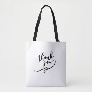 Sac fourre-tout en toile avec écriture « Merci »