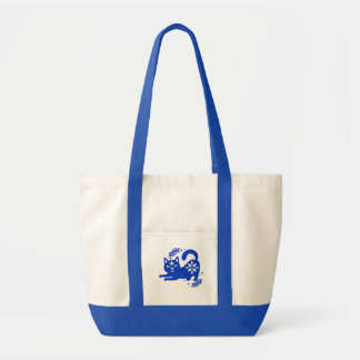 Sac fourre-tout en toile Chat Bleu Ludique – CozyB