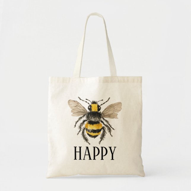 Sac fourre-tout en toile d'abeilles (Devant)