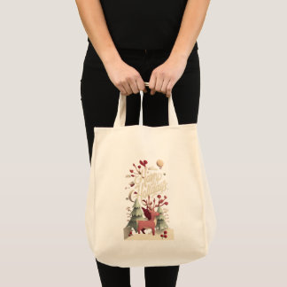 Sac fourre-tout en toile de Noël Renne de Noël 