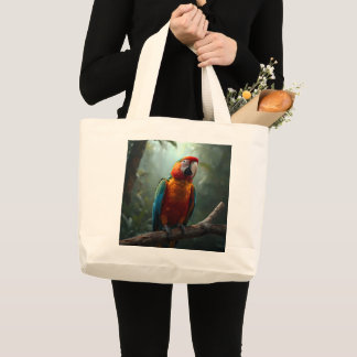 Sac fourre-tout en toile de perroquet ara coloré v
