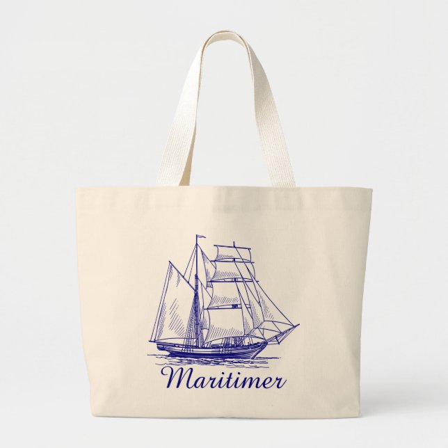 Sac fourre-tout en toile de voile maritime (Devant)