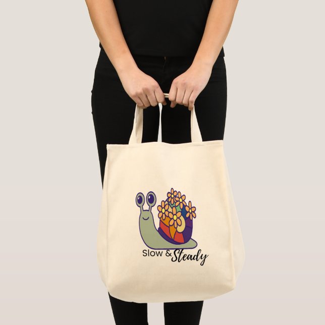 Sac fourre-tout en toile Fun Snail - Réutilisable  (Devant (produit))