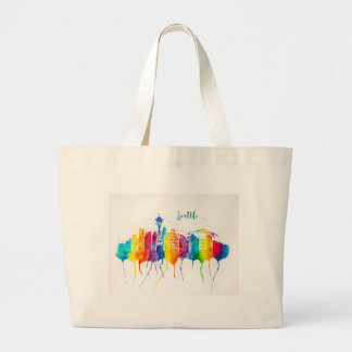 Sac fourre-tout en toile Jumbo de Seattle Skyline
