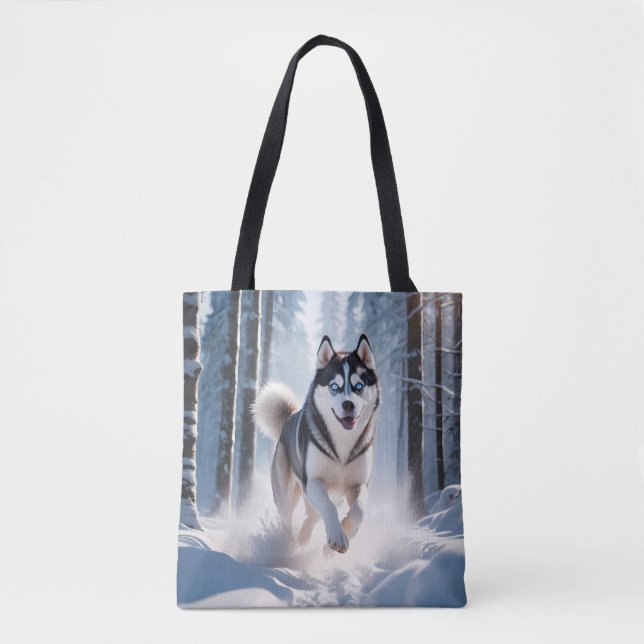 Sac fourre-tout en toile Sibérien Husky élégant (Devant)