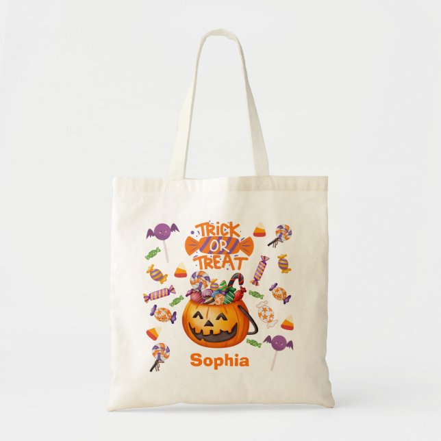 Sac fourre-tout Enfant Halloween Citrouille Sac Bo (Devant)