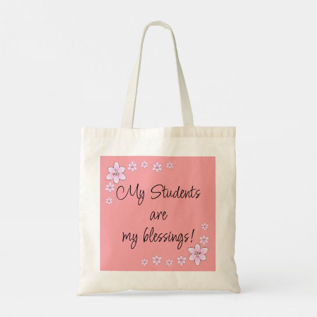 Sac fourre-tout enseignant de fleurs roses (Dos)