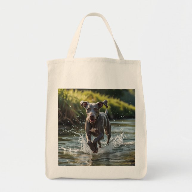 Sac fourre-tout épicerie élégant Weimaraner (Devant)
