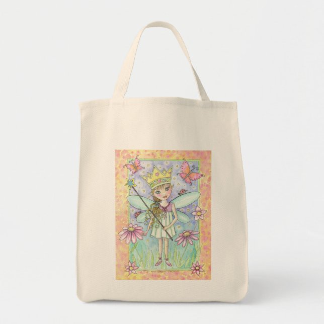 Sac fourre-tout épicerie Princesse Fée par Molly H (Devant)