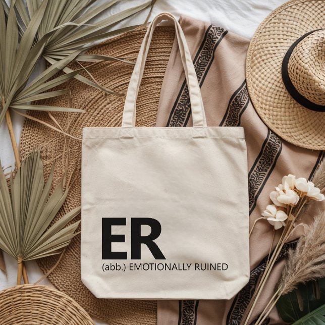 Sac fourre-tout ER écriture moderne, cadeau de rem (funny nurse tote gift for her, healthcare humor tote gift for her, ER nurse tote gift for coworker)