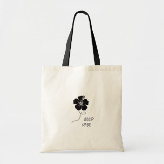 Sac fourre-tout esthétique à fleur d'hibiscus noir