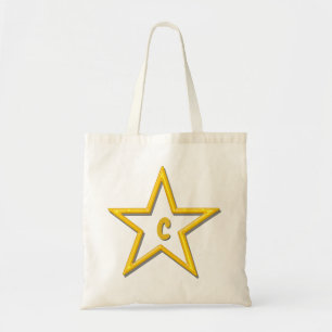 Sac fourre-tout - Etoile jaune avec initiale
