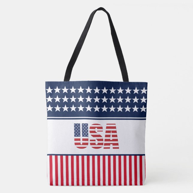 Sac fourre-tout Étoiles et rayures (Devant)