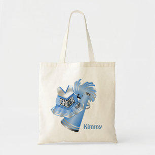 Sac fourre-tout fait sur commande bleu à toile de