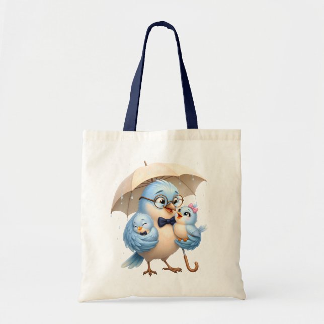 Sac fourre-tout familial thème Papa Oiseau (Devant)
