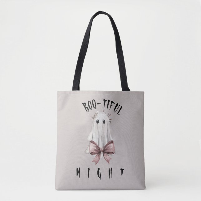 Sac fourre-tout fantôme Halloween Coquette rose (Devant)
