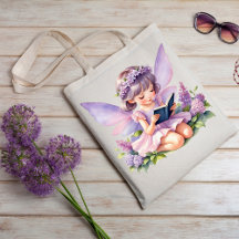 Sac fourre-tout fée de lecture personnalisé Freya