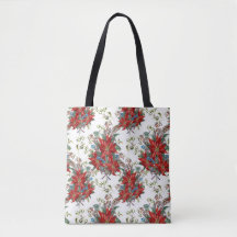 Sac fourre-tout Festif Rich Red Poinsettia