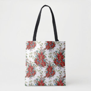 Sac fourre-tout Festif Rich Red Poinsettia
